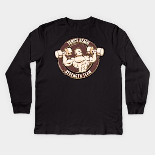 Venice Beach Strength team Kids Long Sleeve T-Shirt